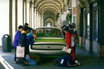 The Ford O21C, newly tinted in lime green for its first European showing